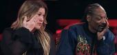 Kelly Clarkson and Snoop Dogg on night one of 'The Voice' Season 20 Knockout Rounds. (Photos: NBC)