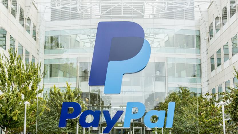 San Jose, USA - October 15, 2015: PayPal headquarters located at 2221 N. First Street San Jose, CA  PayPal is an United States company operating a worldwide online payment system. 