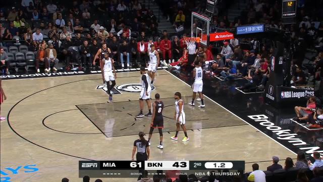 Kessler Edwards with a block vs the Miami Heat