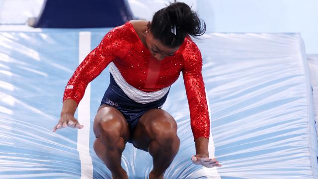 Simone Biles out of gymnastics team final