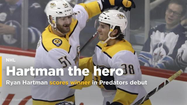 Hartman scores winner in Preds debut, 6-5 victory over Jets