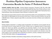 Pembina Pipeline Corporation Announces Conversion Results for Series 17 Preferred Shares