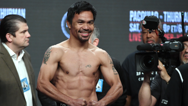 Manny Pacquiao gives his thoughts on Saturday's bout against Keith Thurman