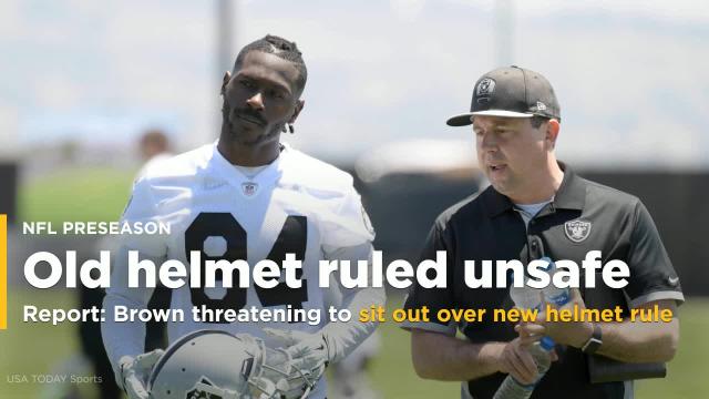 Raiders WR Antonio Brown reportedly threatening to sit out so he can wear helmet deemed unsafe