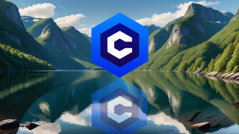 The Civitai logo over an AI-generated image of a lake in a valley