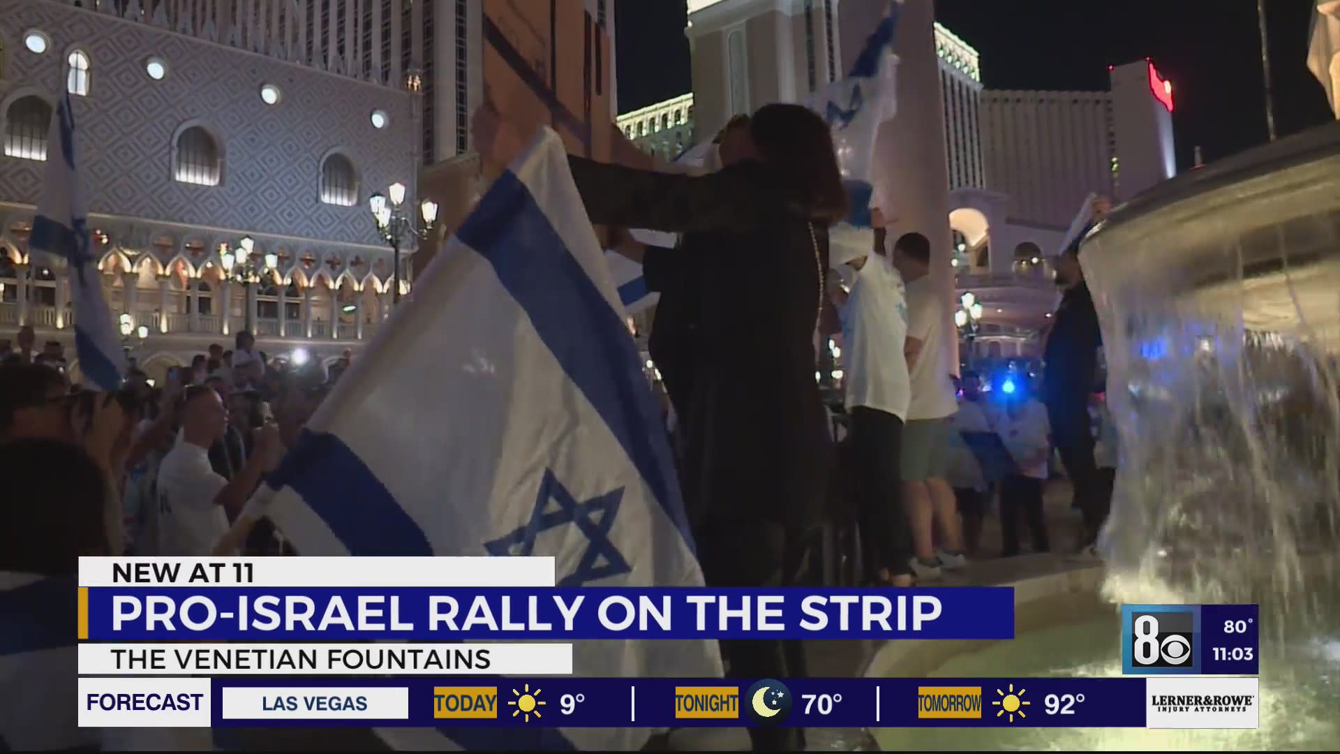 Rally held on Las Vegas Strip to support Israel amid attacks