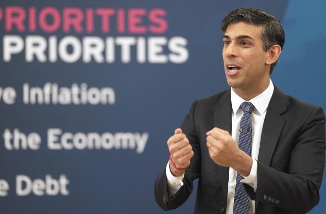 CHELMSFORD, ENGLAND - MARCH 27: UK Prime Minister Rishi Sunak speaks to an audience as he attends a Q&A session during a Connect event on March 27, 2023 in Chelmsford, England. (Photo Kin Cheung - WPA Pool/Getty Images)