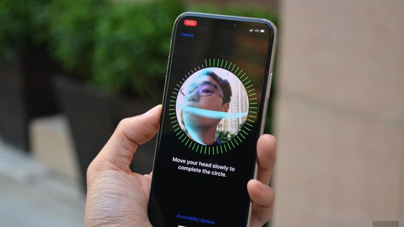 Face ID setup on iPhone X