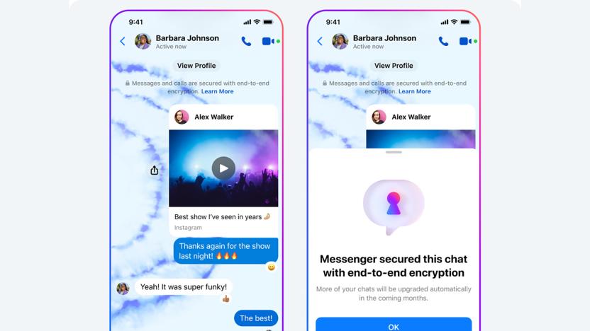 Facebook Messenger encrypted chat with themes, reactions and link previews