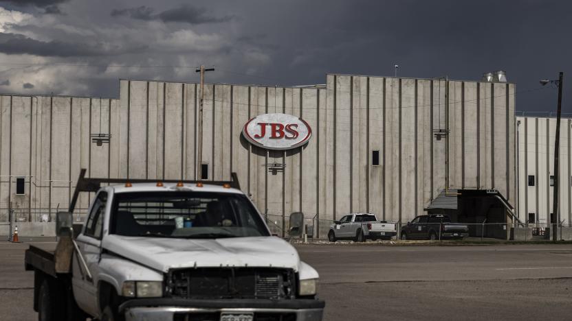 GREELEY, CO - JUNE 01: A JBS Processing Plant stands dormant after halting operations on June 1, 2021 in Greeley, Colorado. JBS facilities around the globe were impacted by a ransomware attack, forcing many of their facilities to shut down. (Photo by Chet Strange/Getty Images)