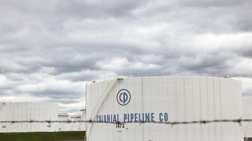 WOODBRIDGE, NEW JERSEY - MAY 10: Fuel holding tanks are seen at Colonial Pipeline's Linden Junction Tank Farm on May 10, 2021 in Woodbridge, New Jersey. Alpharetta, Georgia-based Colonial Pipeline, which has the largest fuel pipeline, was forced to shut down its oil and gas pipeline system on Friday after a ransomware attack that has slowed down the transportation of oil in the eastern U.S. On Sunday, the federal government announced an emergency declaration that extends through June 8th and can be renewed. On Monday, the FBI confirmed that the cyberattack was carried out by DarkSide, a cybercrime gang believed to operate out of Russia. (Photo by Michael M. Santiago/Getty Images)