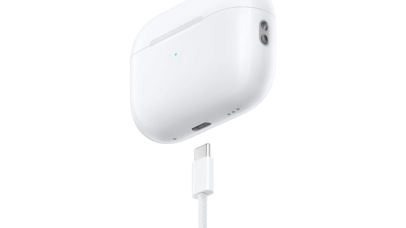 An  Apple AirPods Pro case with USB-C connector.