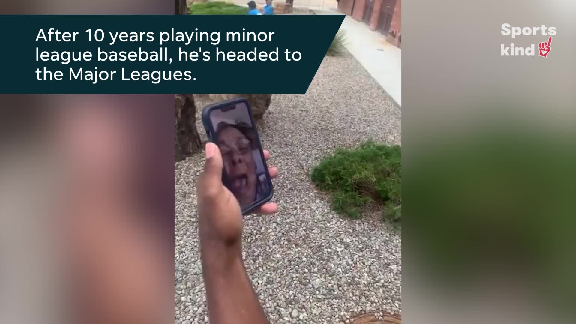 Watch as baseball player Wynton Bernard tells his mom he's making his