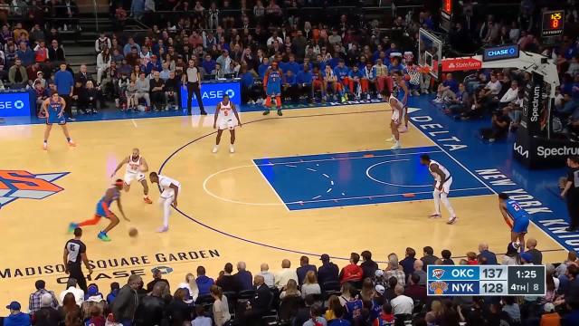 Luguentz Dort with an and one vs the New York Knicks