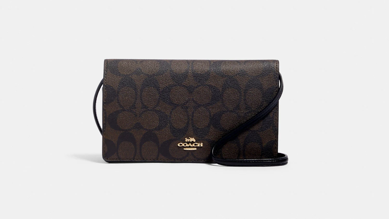 COACH Anna Foldover Crossbody Clutch In Signature Canvas