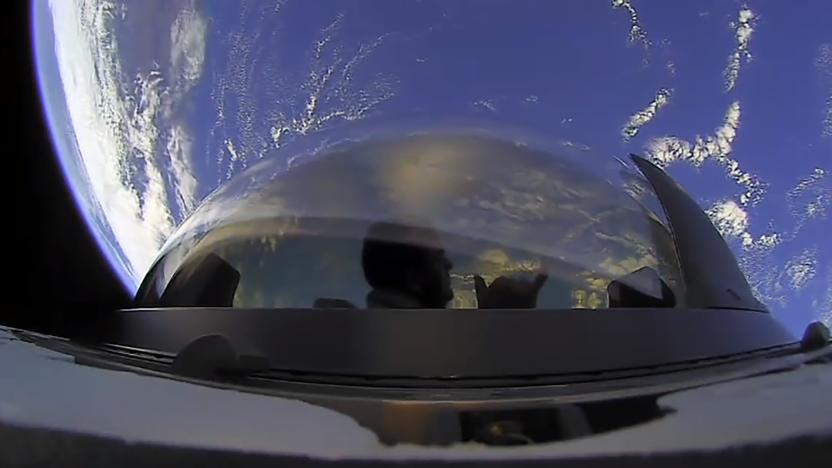 Inspiration4 team views Earth from SpaceX's Crew Dragon cupola