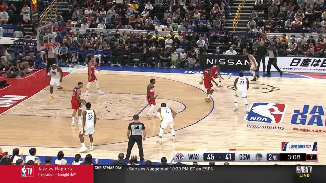 Stephen Curry with a deep 3 vs the Washington Wizards