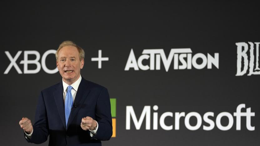 FILE - Microsoft President Brad Smith addresses a media conference regarding Microsoft's acquisition of Activision Blizzard and the future of gaming in Brussels, on Feb. 21, 2023. The European Union on Monday approved Microsoft’s $69 billion purchase of video game maker Activision Blizzard, deciding the deal won’t stifle competition for popular console titles like Call of Duty and accepting the U.S. tech company’s remedies to boost competition in cloud gaming. (AP Photo/Virginia Mayo, File)