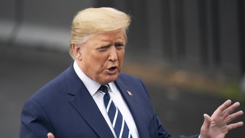 WASHINGTON, March 3, 2020 -- U.S. President Donald Trump speaks to reporters before leaving the White House in Washington D.C., the United States, on March 3, 2020. Trump said Tuesday that he had spoken by phone with a senior Taliban leader, a phone call that came days after a U.S.-Taliban deal framing American troops withdrawal from Afghanistan. (Photo by Liu Jie/Xinhua via Getty) (Xinhua/Liu Jie via Getty Images)