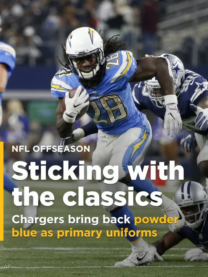 Chargers new uniforms win the NFL offseason with powder blue, bolts