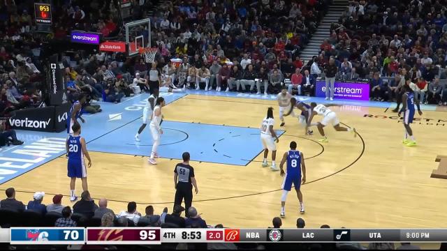 Isaac Okoro with an alley oop vs the Philadelphia 76ers