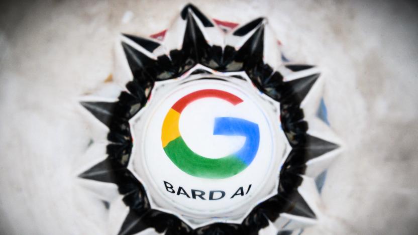 This photograph taken in Toulouse, southwestern France, on July 18, 2023 shows a screen displaying the logo of Bard AI, a conversational artificial intelligence software application developed by Google. (Photo by Lionel BONAVENTURE / AFP) (Photo by LIONEL BONAVENTURE/AFP via Getty Images)