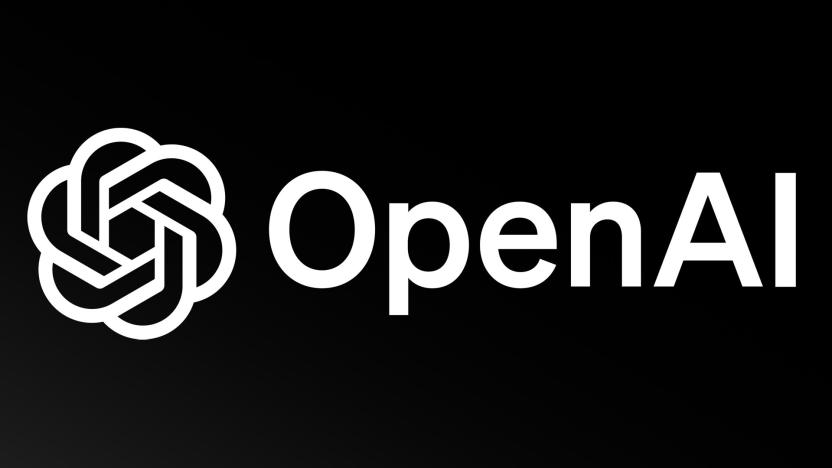 OpenAI logo on a black background.