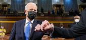 President Joe Biden greets Sen. Patrick Leahy. (AP)