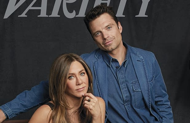 Jennifer Aniston Elevates the ‘Naked’ Sandal Trend in Sheer LBD With Sebastian Stan For Variety Actors on Actors Issue