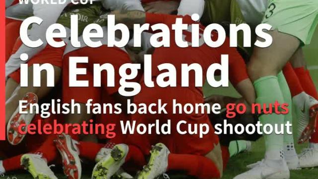 Fans back in England are stoked following the penalty shootout win over Colombia