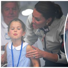 Cheeky Princess Charlotte pokes her tongue out at King's Cup regatta