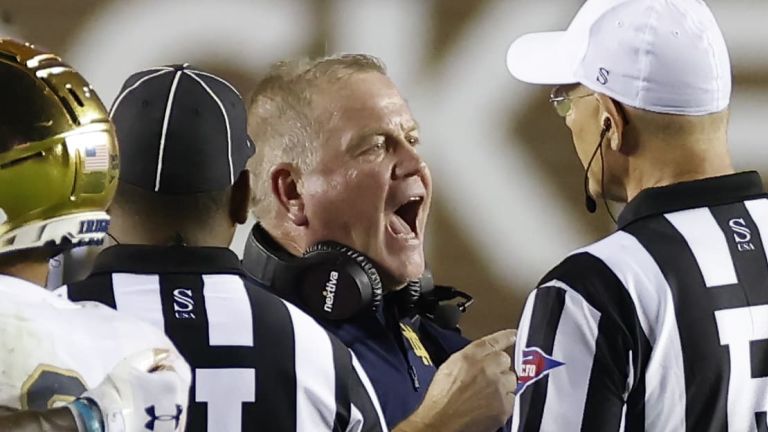 ncaa notre dame s brian kelly flubs execution line after florida state win