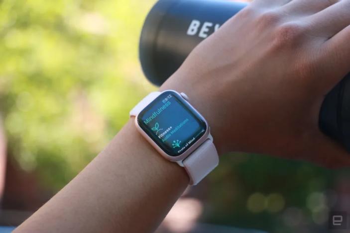The Series 9 Apple Watch shown on a wrist