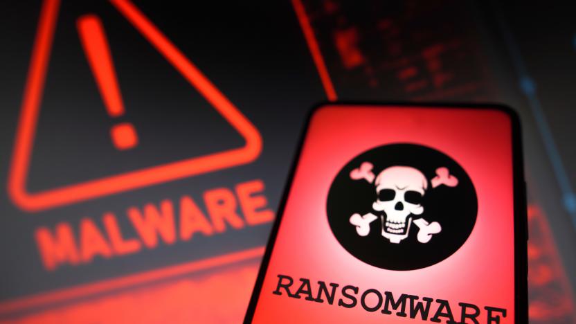 BRAZIL - 2023/04/08: In this photo illustration, the representation of a ransomware is displayed on a smartphone screen. 
Ransomware is a type of personal data hijacking malware. (Photo Illustration by Rafael Henrique/SOPA Images/LightRocket via Getty Images)