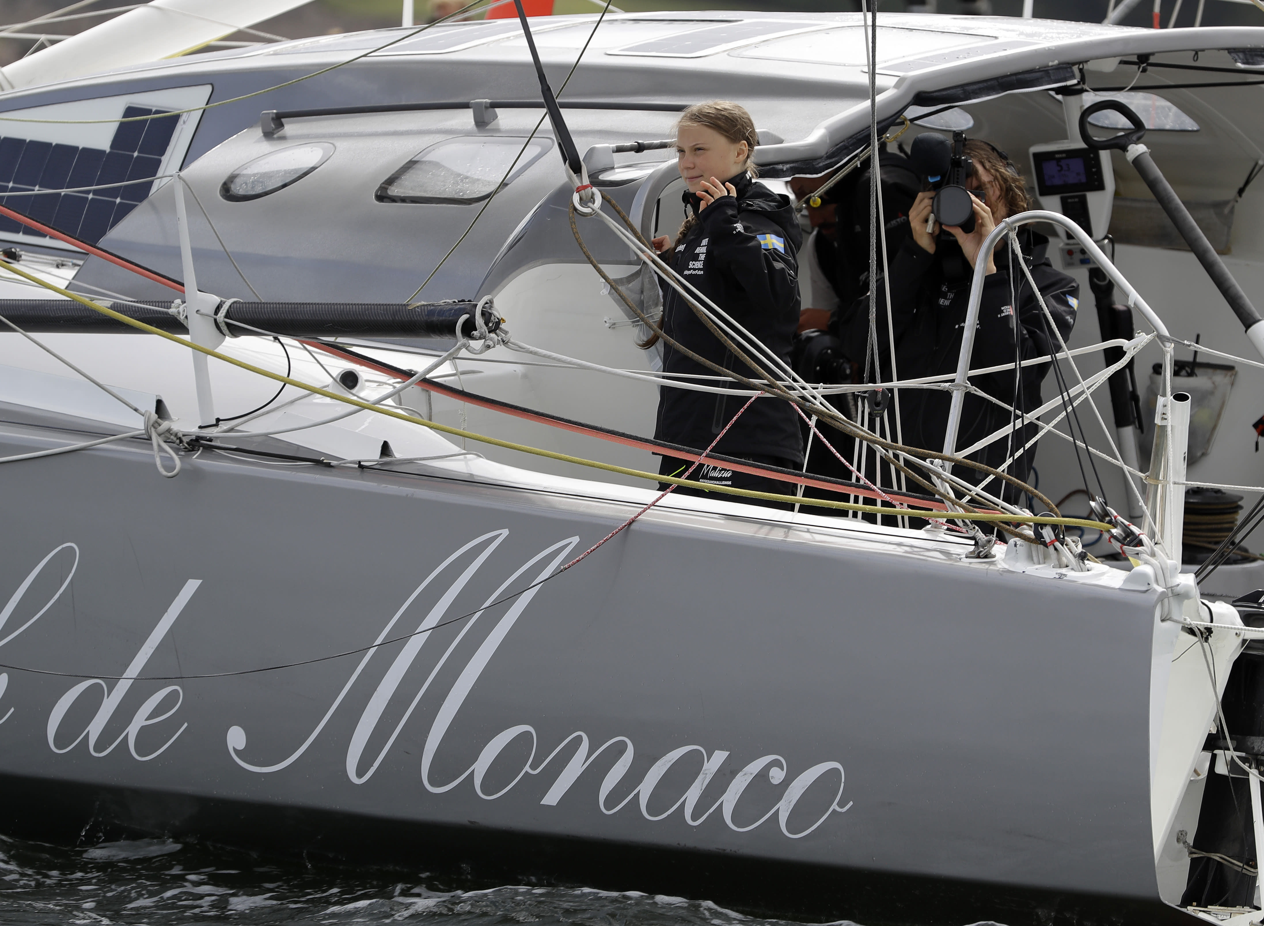 Eco-activist Greta Thunberg sets sail for New York