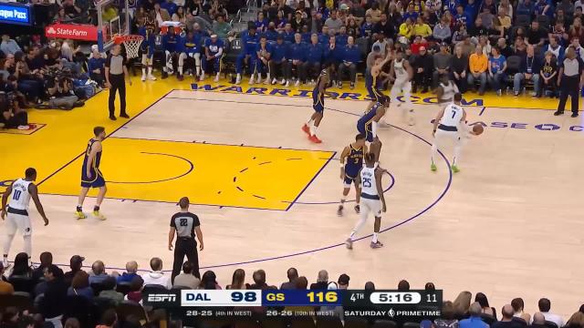 Dwight Powell with a dunk vs the Golden State Warriors