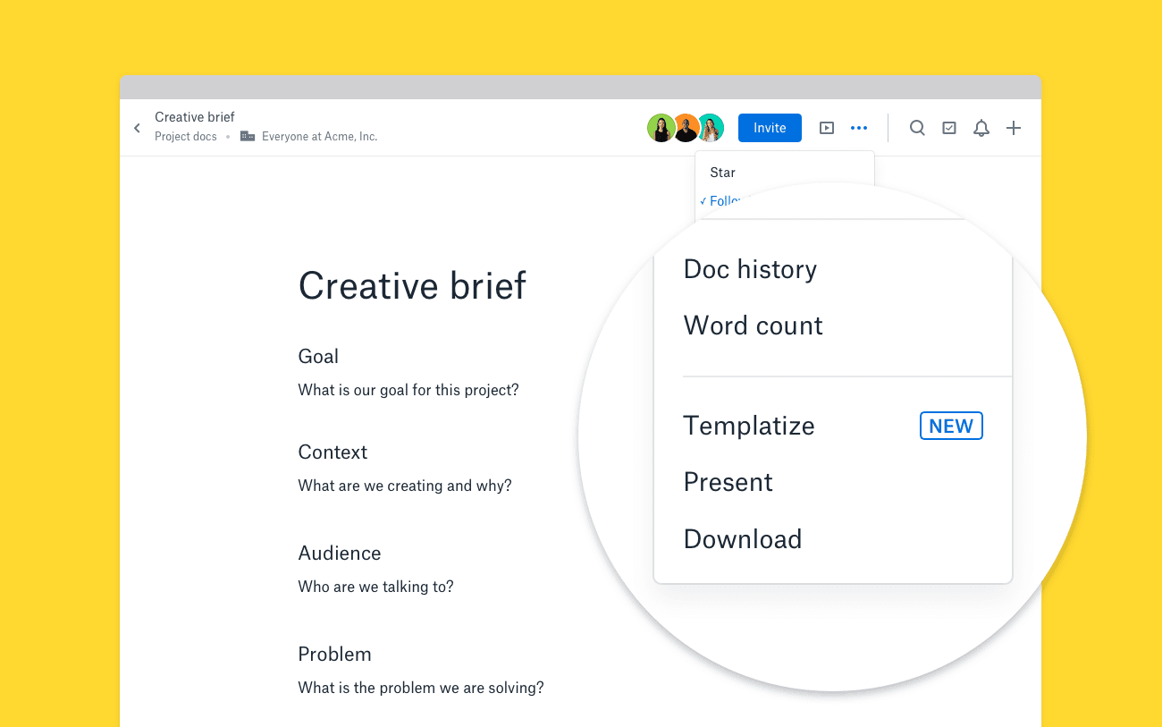 setting up dropbox paper for business