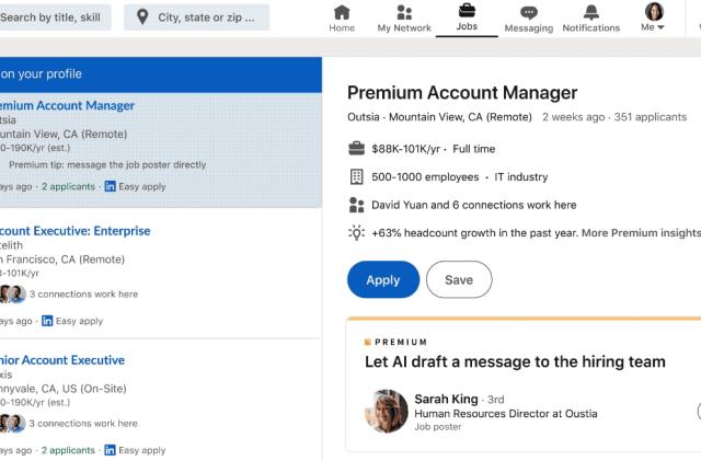 LinkedIn's new Gen AI feature will write messages to hiring managers.