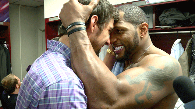 Phelps and Lewis share a rare emotional moment