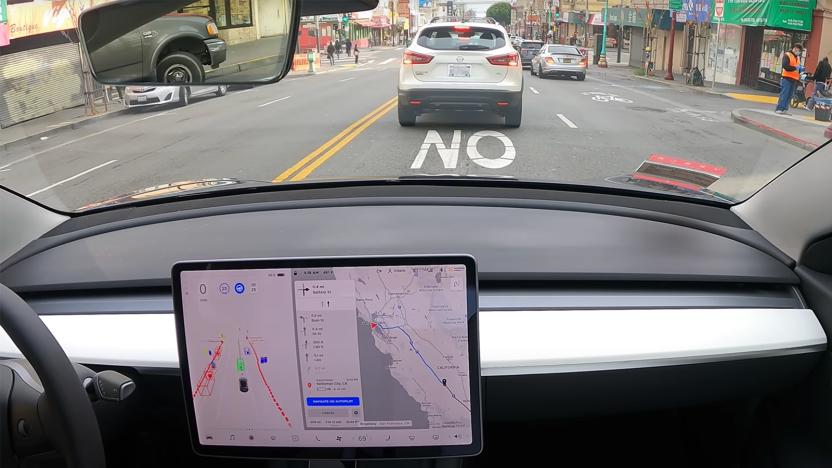 Tesla Model 3 uses Full Self-Driving to navigate from San Francisco to Los Angeles