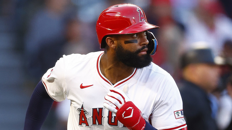 Getty Images - ANAHEIM, CALIFORNIA - APRIL 23:  Jo Adell #7 of the Los Angeles Angels in the second inning at Angel Stadium of Anaheim on April 23, 2024 in Anaheim, California. (Photo by Ronald Martinez/Getty Images)