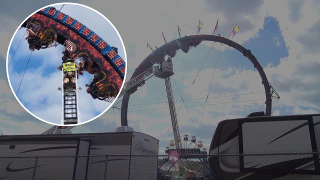 Roller coaster riders in Crandon, Wis., were stuck upside down for