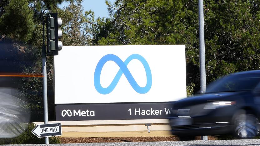 FILE - Facebook unveiled their new Meta sign at the company headquarters in Menlo Park, Calif., on Oct. 28, 2021. A group of state attorneys general are investigating the photo-sharing platform Instagram and its effects on children and young adults, saying its parent company Facebook — now called Meta Platforms — ignored internal research about the physical and mental health dangers it posed to young people. (AP Photo/Tony Avelar, File)