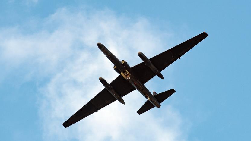 68-10337 USAF Lockheed U-2 Dragon Lady high altitude reconnaissance aircraft (NOUN01) descends in to RAF Fairford  in Gloucestershire, England on 22 August 2020.  (Photo by Jon Hobley/MI News/NurPhoto via Getty Images)