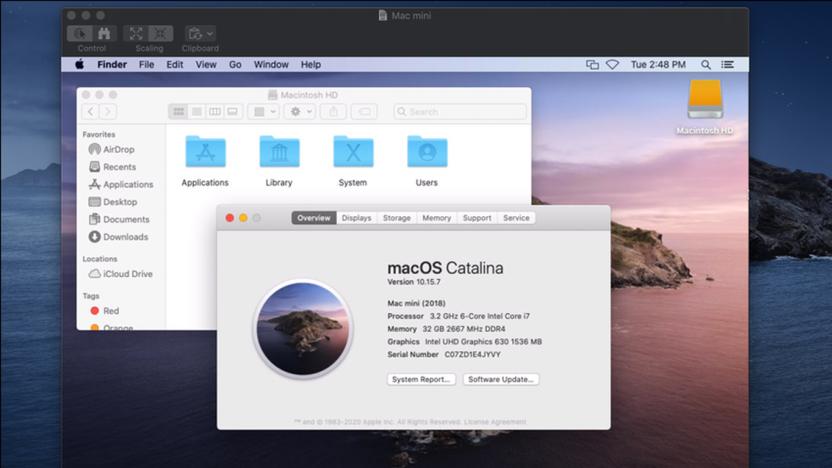 macOS Catalina desktop view.