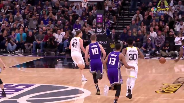 Davion Mitchell with an and one vs the Utah Jazz