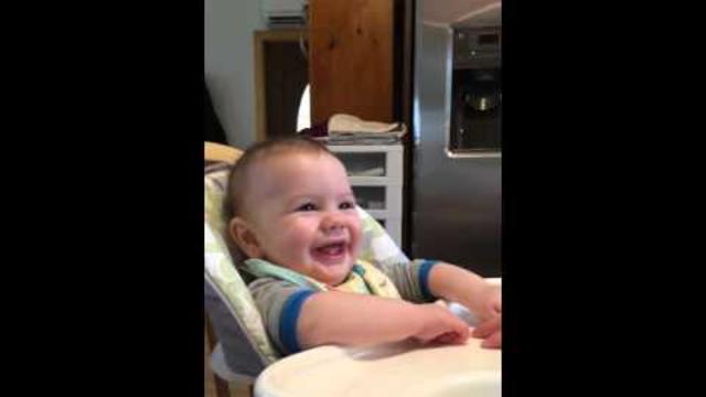 scared baby laughing