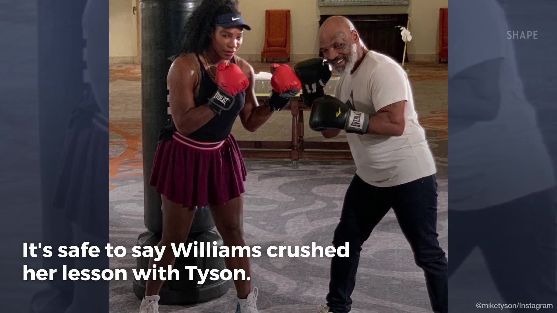 Watch Serena Williams Crush Her Boxing Lesson With Mike Tyson Video 