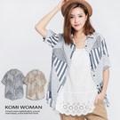 日本風格濃厚的棉長襯衫
幾何線條非常有設計感
打開當罩衫穿搭也很獨特