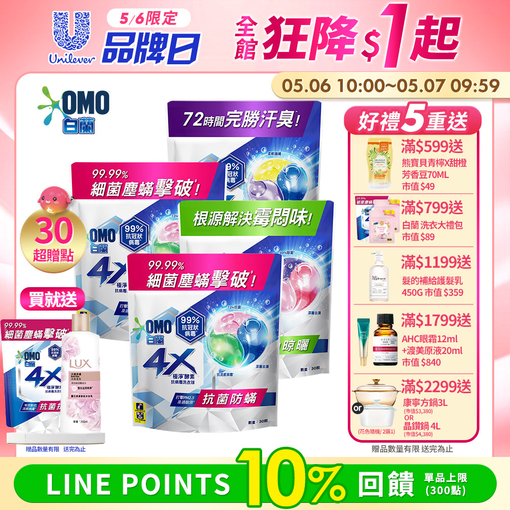 白蘭 4X洗衣 狂降$3.8/顆 Line10%回饋